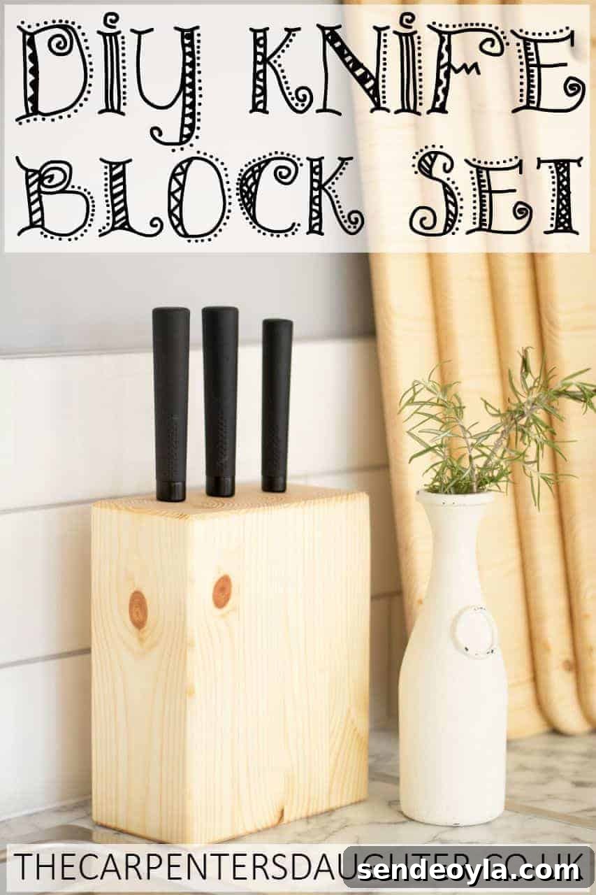 How to Build a Custom Wooden Knife Block Set 16 DIY Knife Block Set Pin