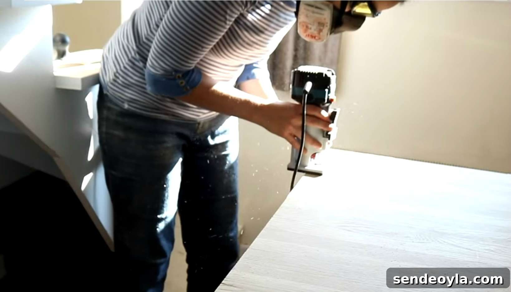 Refinish Oak Furniture: DIY Restoration Guide 6 routering a 45 degree profile with palm router