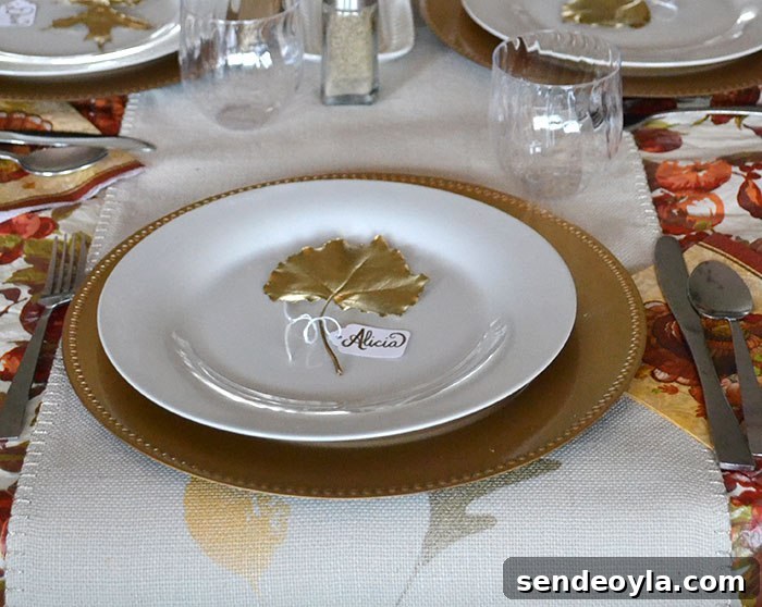 Pins in a Nutshell gold place settings, 12 Colorful ways to help you prepare for Thanksgiving www.theboondocksblog.com