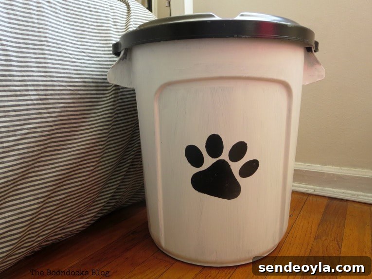 DIY Airtight Dog Food Storage Container 9 Finished dog food storage container.