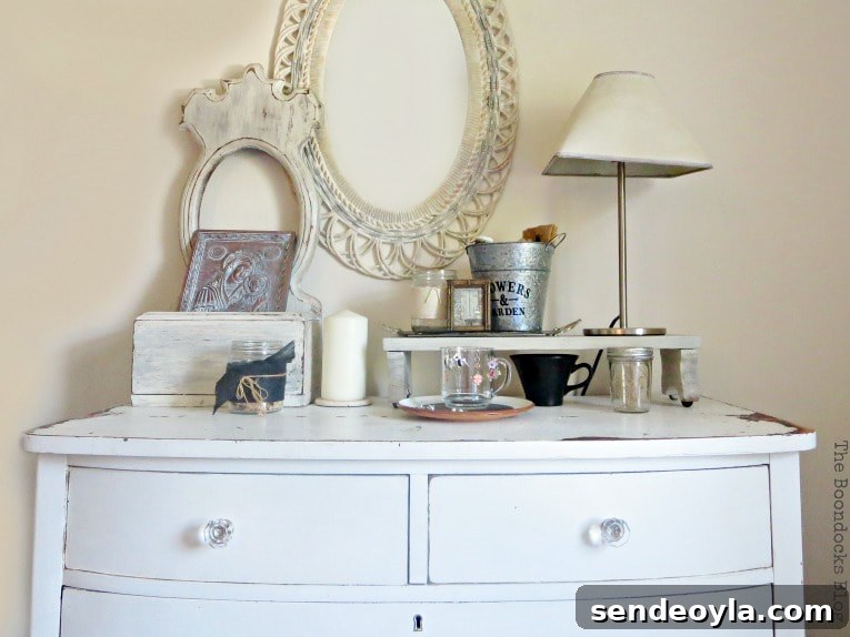 White dresser with decor - Four Year Blog Anniversary and an Important Lesson Learned