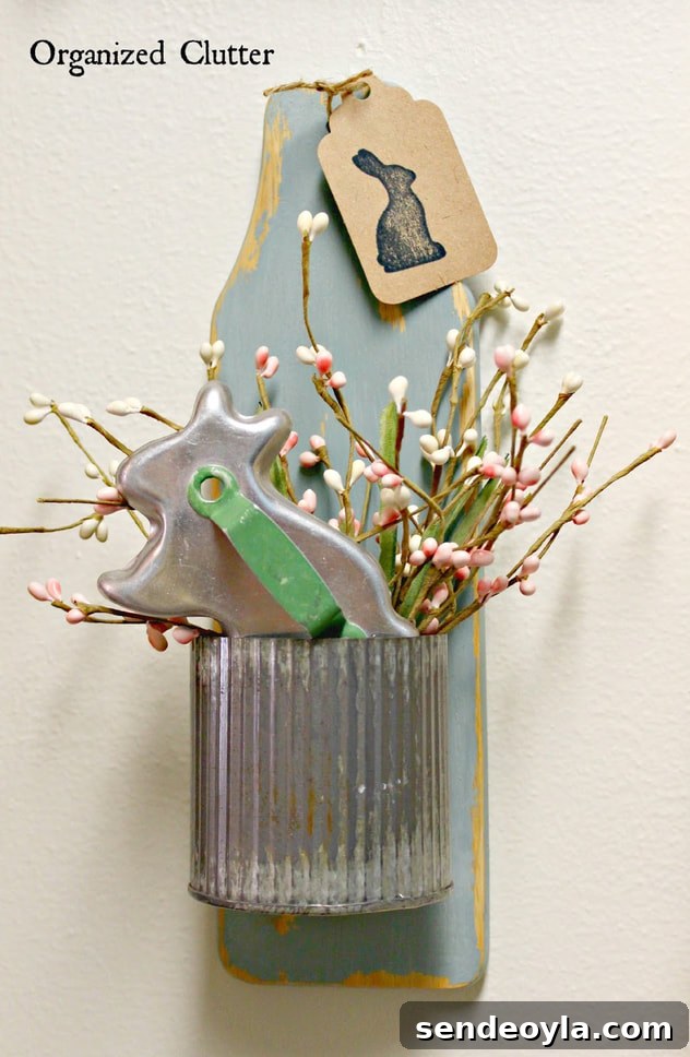 Spring wall decor using thrifted items