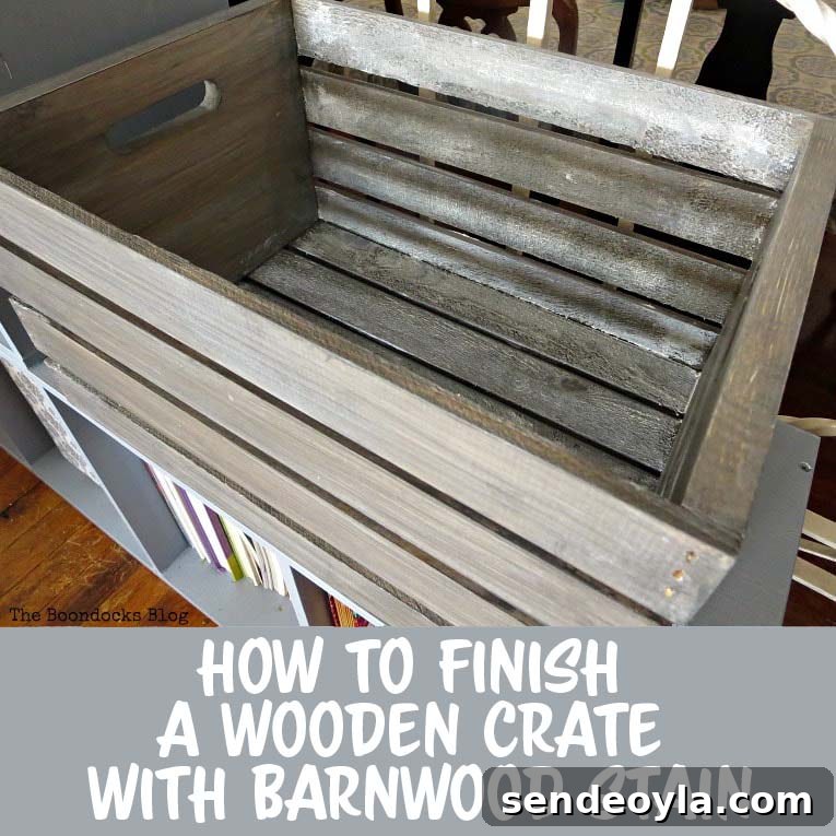 Stain Wooden Crates for a Professional Finish 2 Michaels wooden crate with barnwood stain