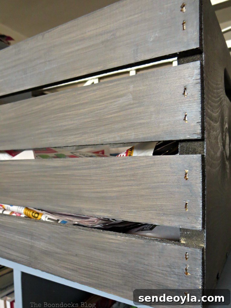 Stain Wooden Crates for a Professional Finish 11 Soft gray barnwood stain on wooden crate