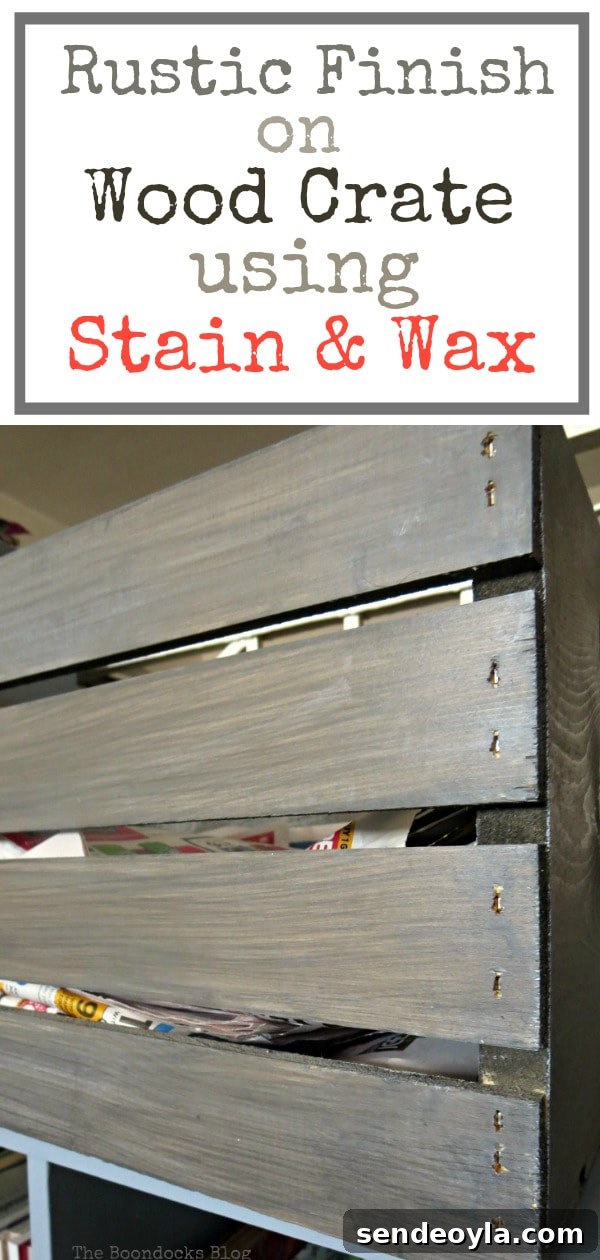 Stain Wooden Crates for a Professional Finish 14 Transform a wooden crate into rustic farmhouse storage using barnwood stain and wax