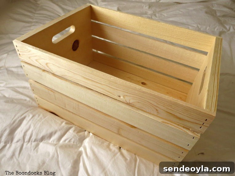 Stain Wooden Crates for a Professional Finish 3 Unfinished wooden crate from Michaels