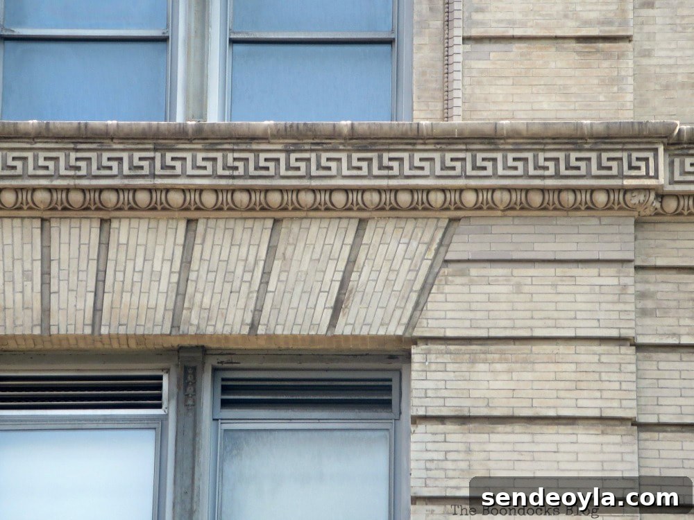 Ornate details on building, A monumental Surprise at Hudson Square in New York, www.theboondocksblog.com