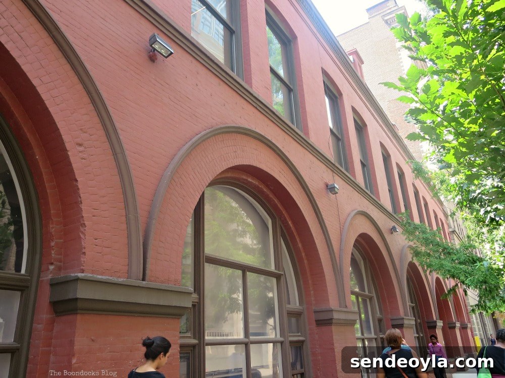 Building with large arches, A monumental Surprise at Hudson Square in New York, www.theboondocksblog.com