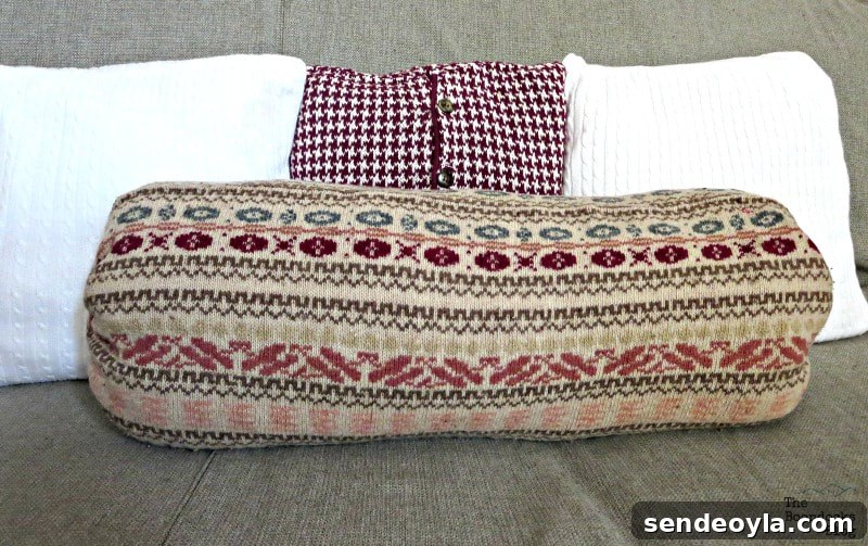 15 DIY Upcycle Ideas for Old Clothes 15 How to repurpose old clothes and sweaters into round pillows.