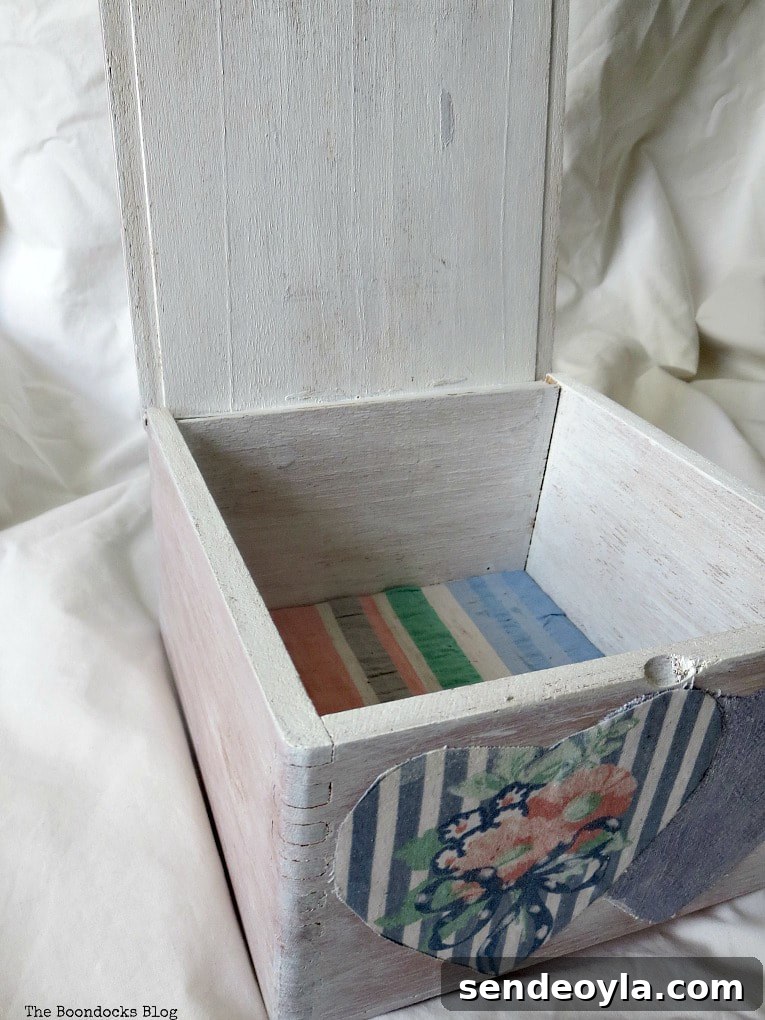 15 DIY Upcycle Ideas for Old Clothes 4 Wooden box embellished with repurposed fabric.