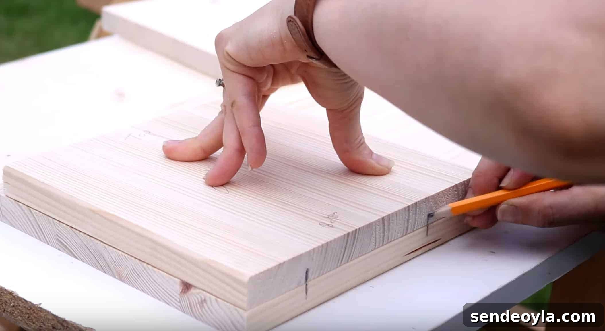 DIY S-Shaped Sculptural Side Table 11 marking for biscuit joins