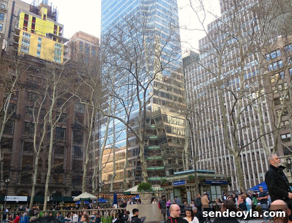 Discover Restored Bryant Park and Nearby Attractions 18 Southwest corner of Bryant Park with the Bank of China, New York, A Visit to the Restored Bryant Park and its Surrounding Areas www.theboondocksblog.com