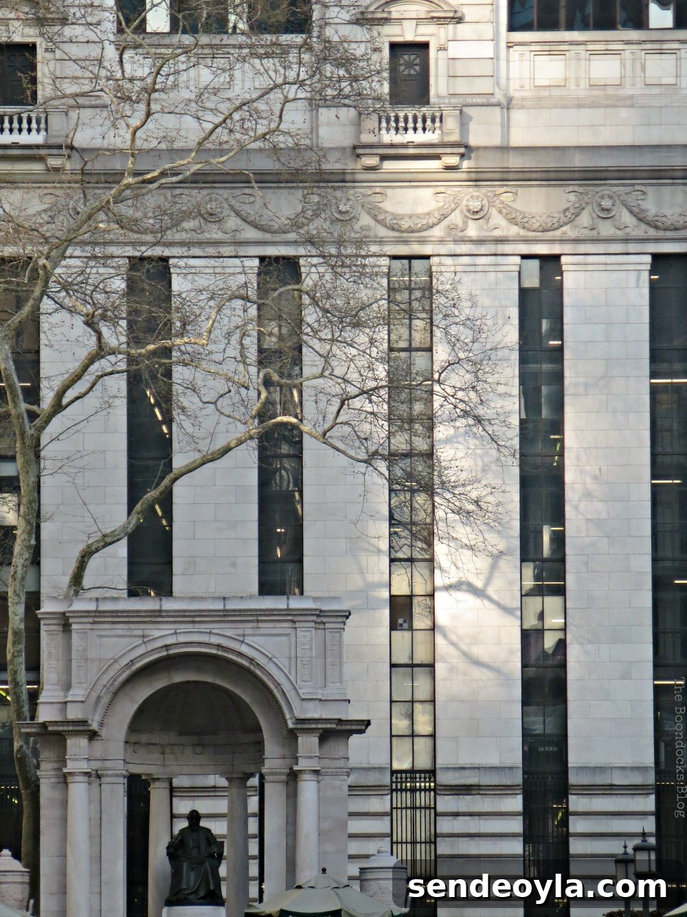 Discover Restored Bryant Park and Nearby Attractions 19 Close up of Library Building and patches of sunlight, Bryant Park New York, #NewYork #BryantPark #Travel #photography #photoessay #manhattan #midtown #publicparks A Visit to the Restored Bryant Park and its Surrounding Areas www.theboondocksblog.com