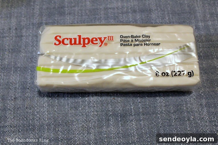 Package of oven-bake clay ready for the project