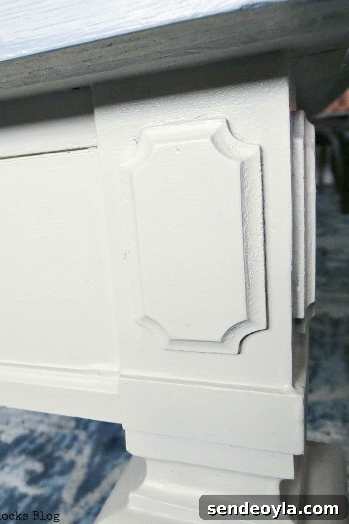 DIY Thrifted Coffee Table Makeover for a Modern Home 8 Detailed view of painted coffee table legs