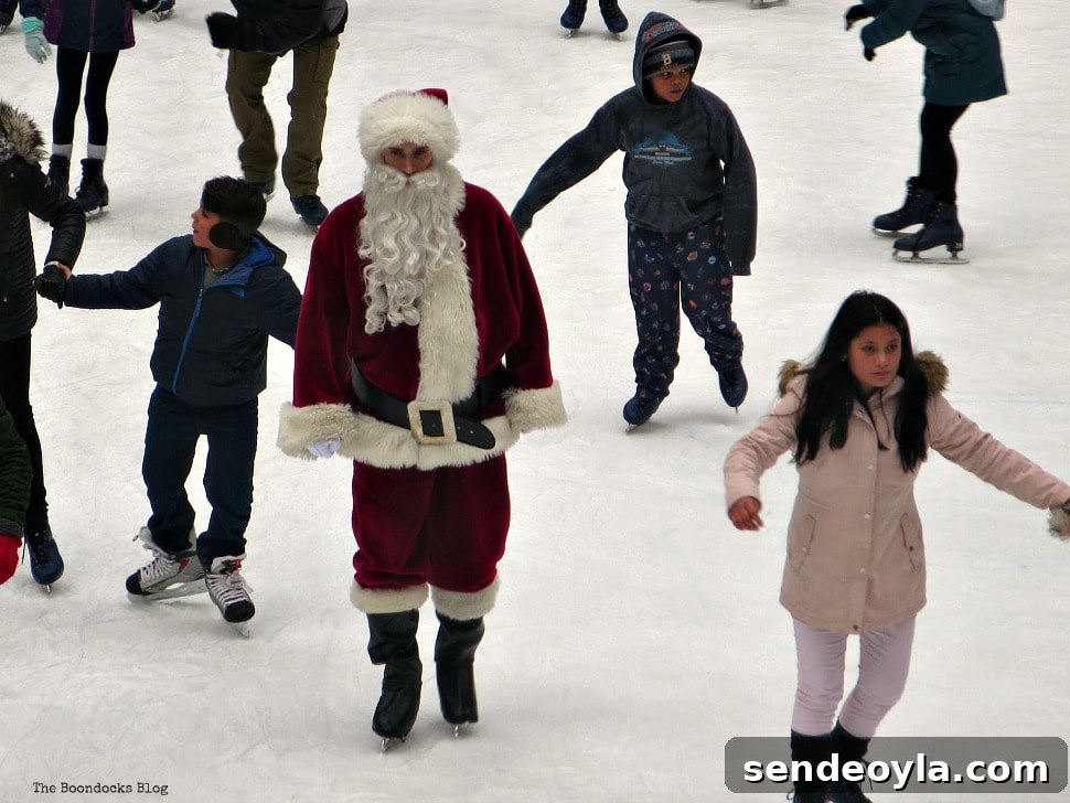 A Santa in the rink, A Visit to the Spectacular Tree at Rockefeller Center www.theboondocksblog.com