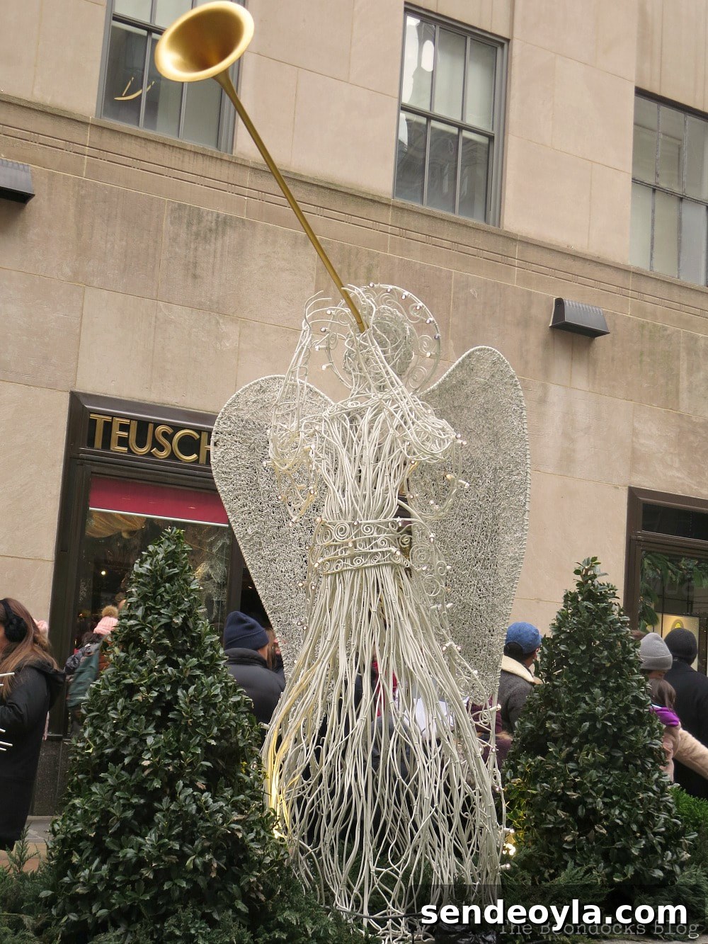 Angel with trumpet, A Visit to the Spectacular Tree at Rockefeller Center www.theboondocksblog.com