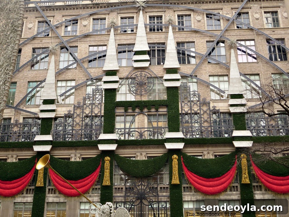 Facade of Saks Fifth Avenue, A Visit to the Spectacular Tree at Rockefeller Center www.theboondocksblog.com