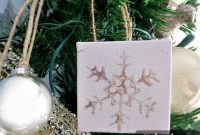 DIY Snowflake Mini Canvas Ornaments for Holiday Decor