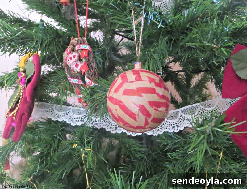 decoupaged Christmas Balls.
