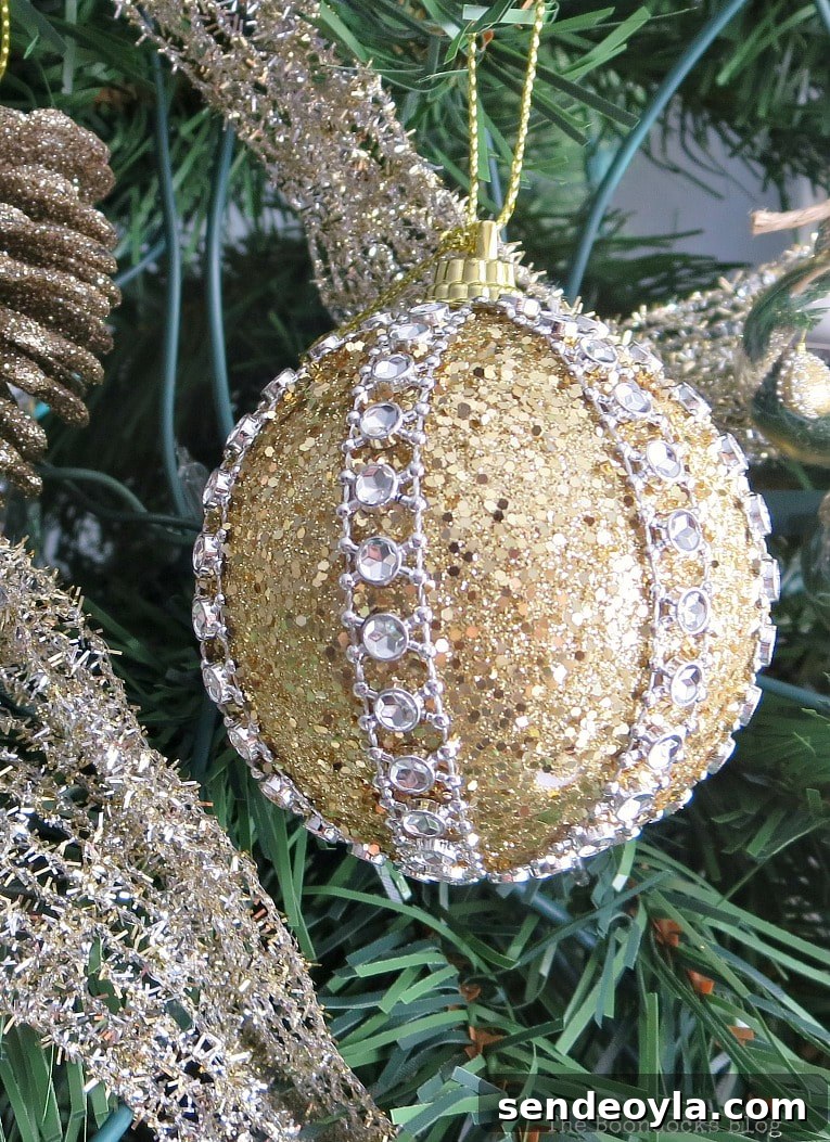 Glitter and jewel ball ornament