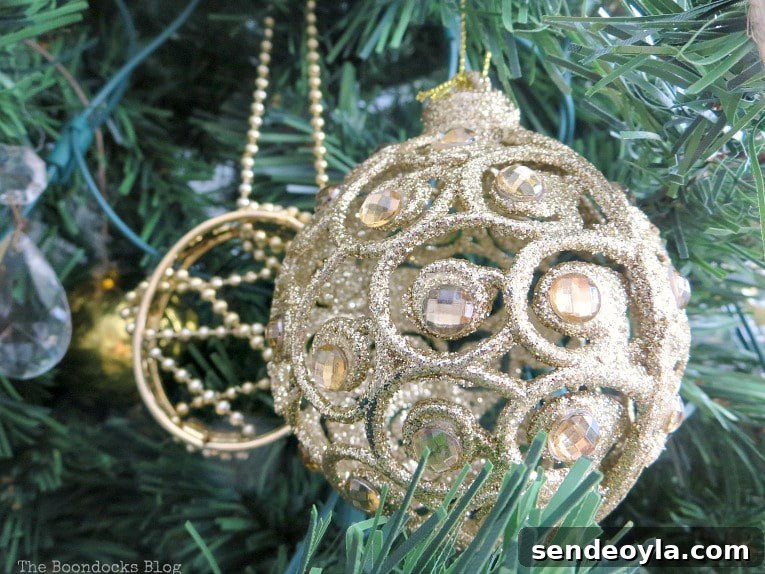 Glitter and jewel ball ornament
