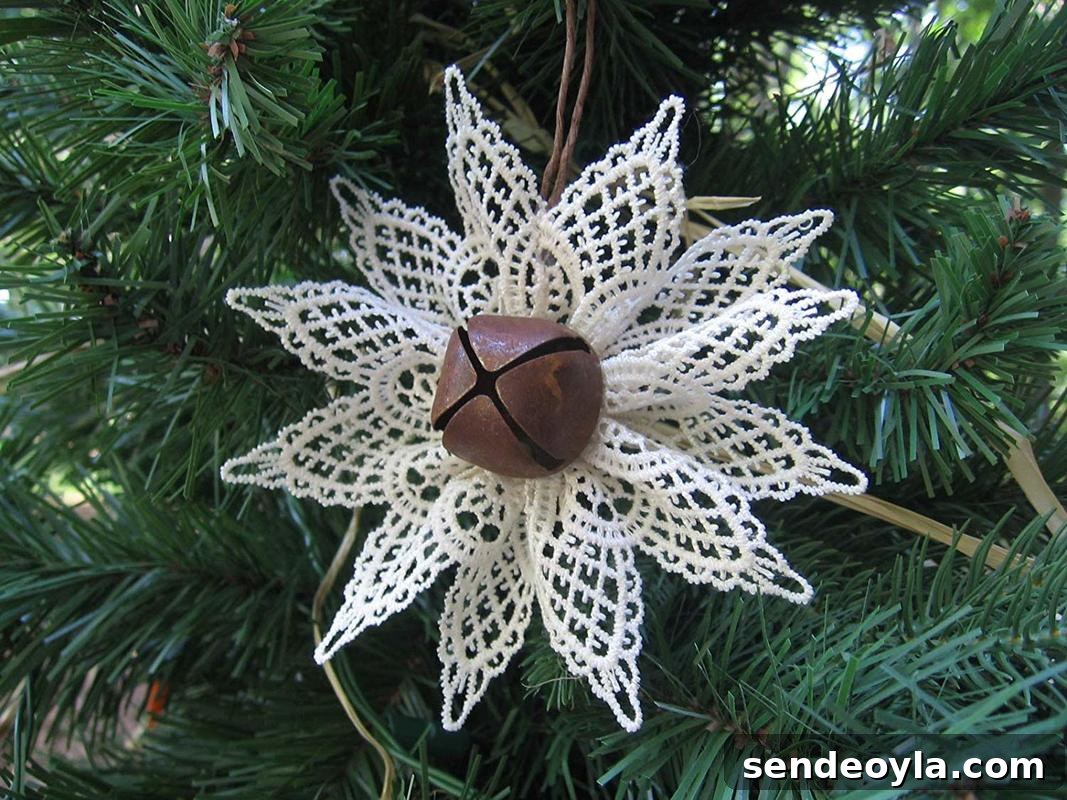 Farmhouse ornament with rusty bell and lace, Ten Amazing Hand-Made Gifts for $10 and Under www.theboondocksblog.com