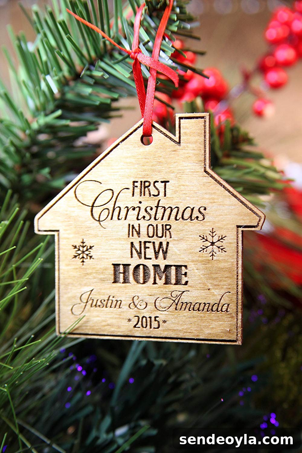 Wood ornament that is personalized for first Christmas, Ten Amazing Hand-Made Gifts for $10 and Under www.theboondocksblog.com