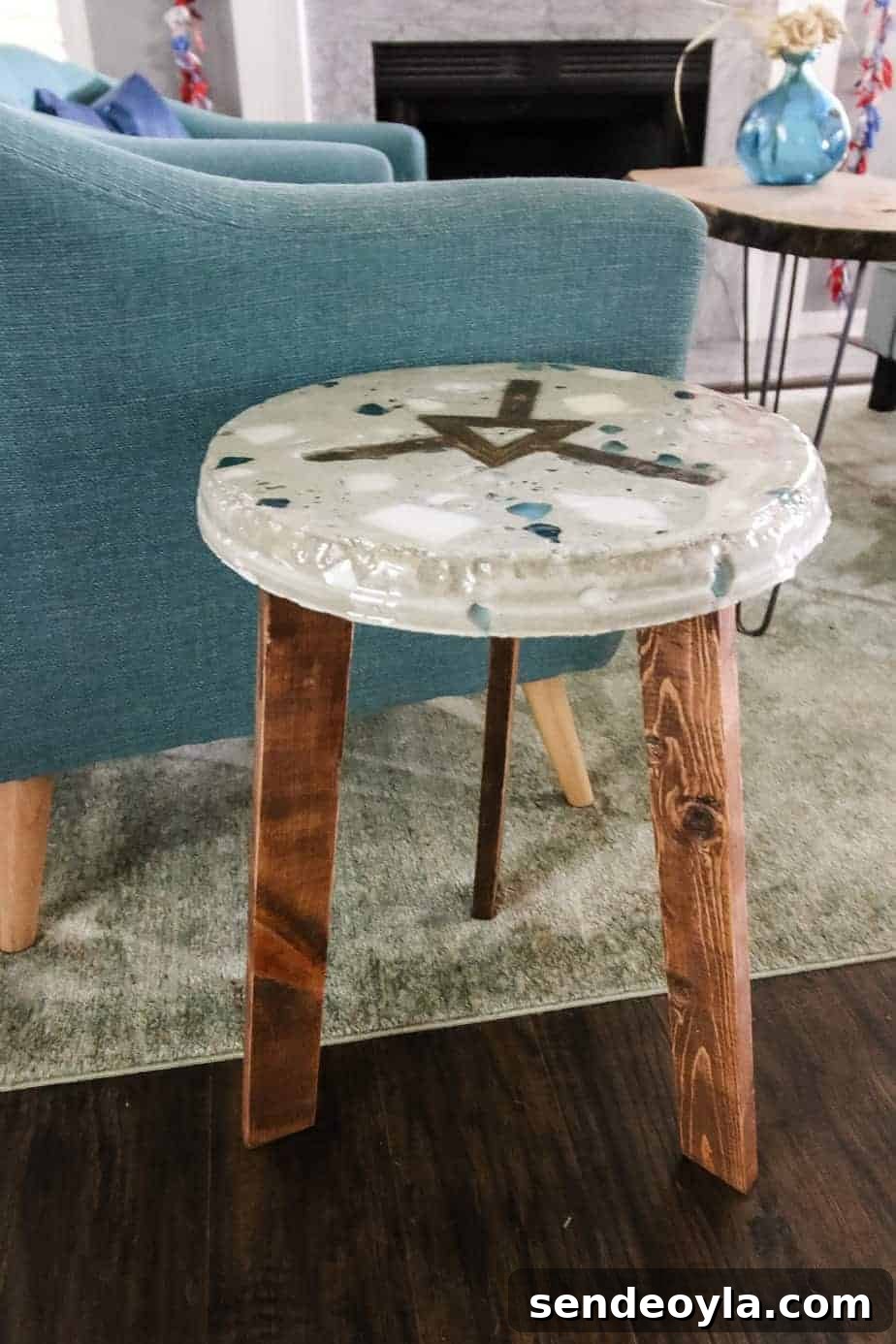 terrazzo side table