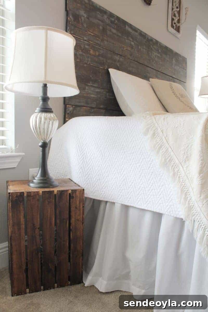 wooden crate side table