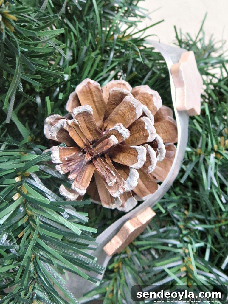 pine cone on wreath