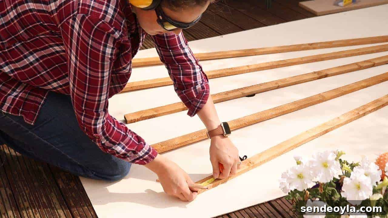 How to Build and Install a Wooden Trellis 11 marking top strip for trellis