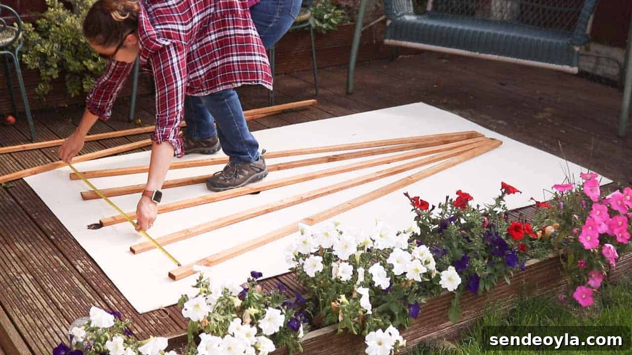 How to Build and Install a Wooden Trellis 5 Measuring with of fan trellis