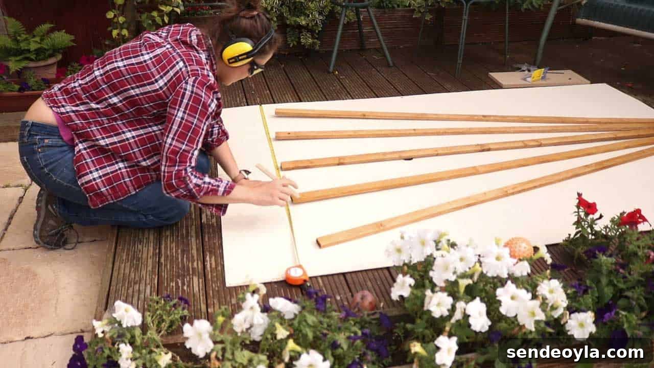 How to Build and Install a Wooden Trellis 9 Measuring centre point of trellis