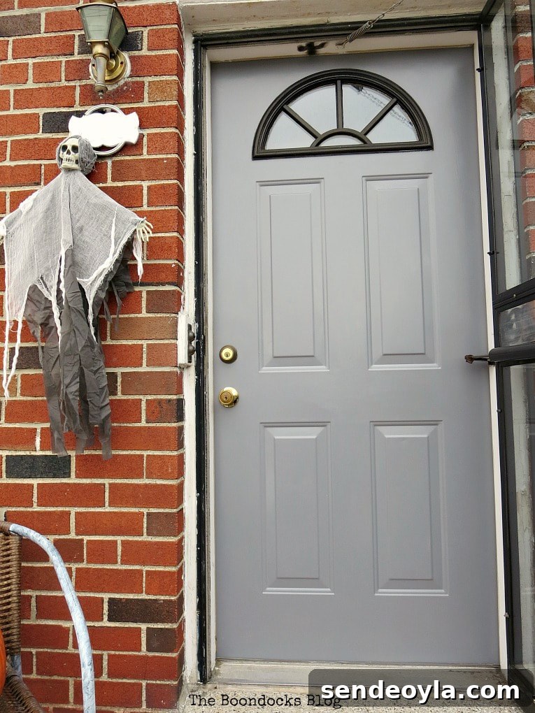 Paint Your Front Door for a Durable, Professional Finish 10 Front door painted in Salem Grey