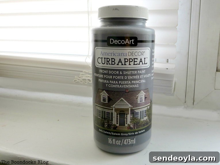 Paint Your Front Door for a Durable, Professional Finish 5 Americana Decor Curb Appeal paint in Salem Grey