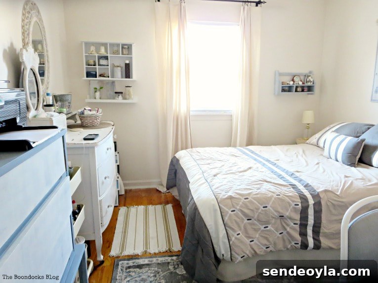 How to Create a Calm Bedroom: Serene Decor Ideas 11 Overview of the bedroom, How to Create a Calm Look for a Bedroom www.theboondocksblog.com