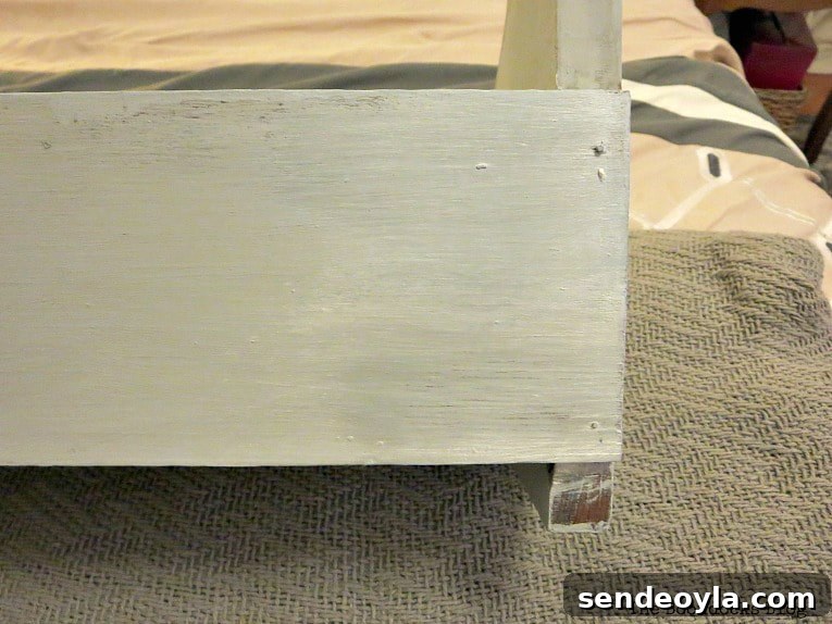 How to Add a Metallic Finish to a Painted Wood Shelf 5 Two decorative waxes on the wood, A Super Easy Way to Add Shimmer to a Shelf, theboondocksblog