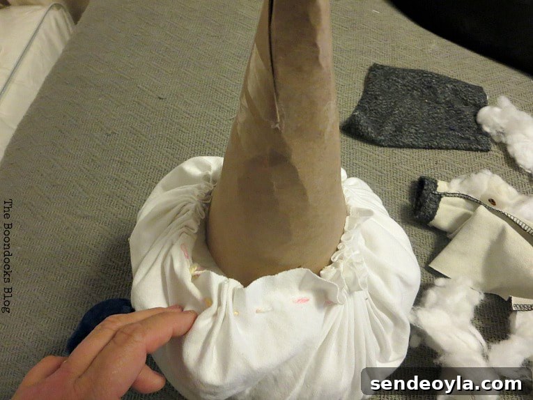 DIY Gnome Making Mistakes to Avoid 15 placing the cardboard into the drawstring