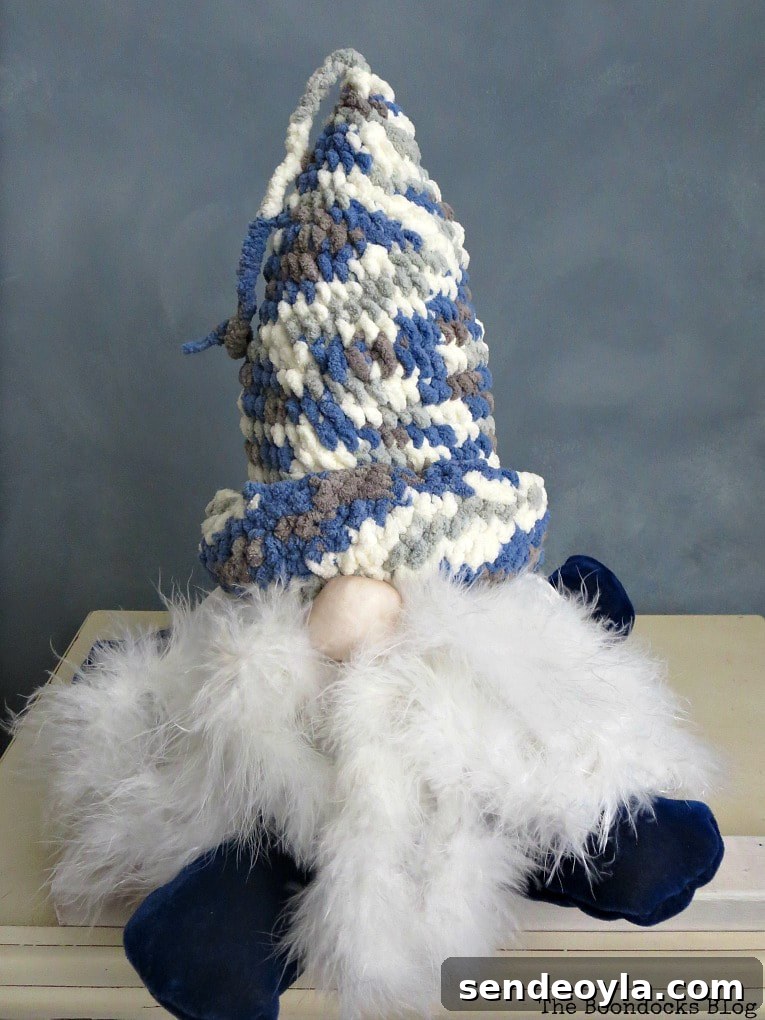 Gnome with crocheted beanie