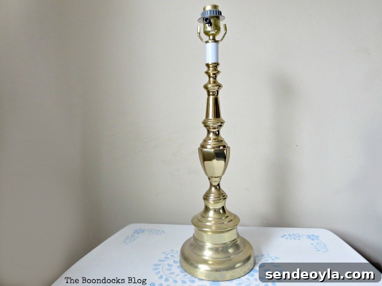 Turn a Lamp Base Into Faux Stone with Paint 3 Faux gold lamp base.