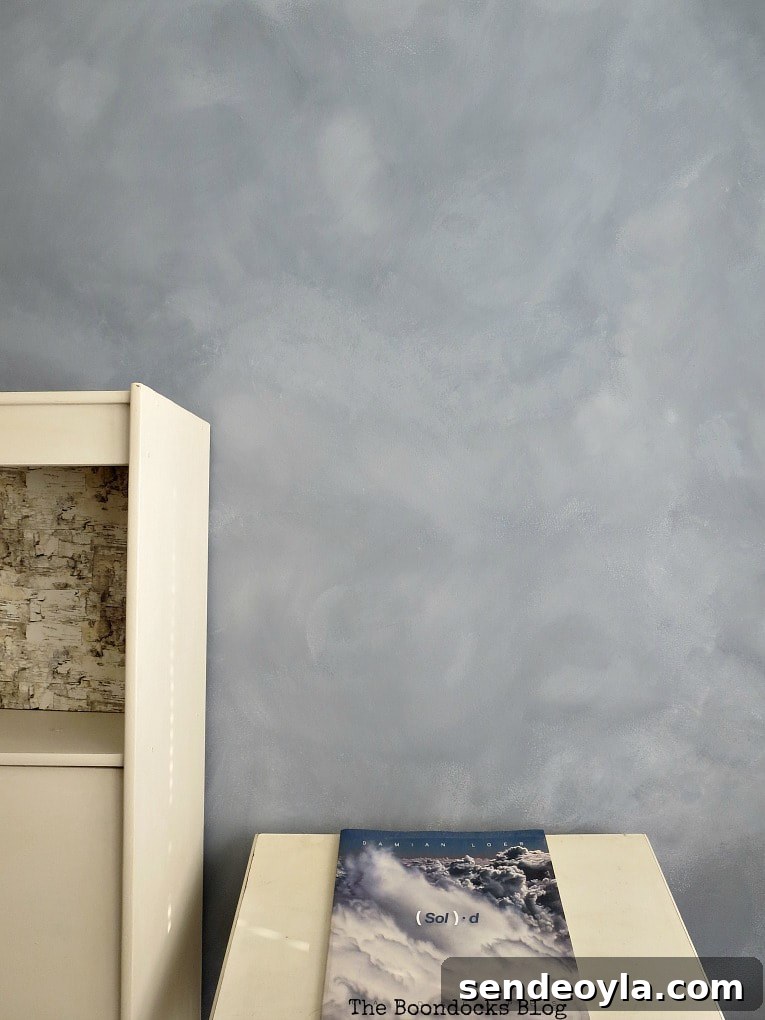How to Paint a Cloud Accent Wall: DIY Step-by-Step Guide 2 Learn how to paint clouds with a sponge, paint brushes and milk this. The finished accent wall with a cloud effect.