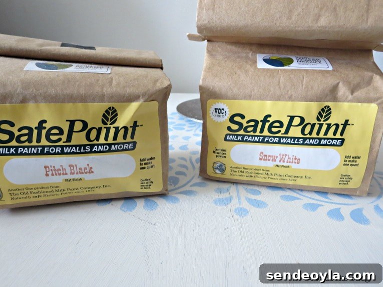 How to Paint a Cloud Accent Wall: DIY Step-by-Step Guide 5 Bags of Old Fashioned Milk Paint safepaint in pitch black and snow white colors.