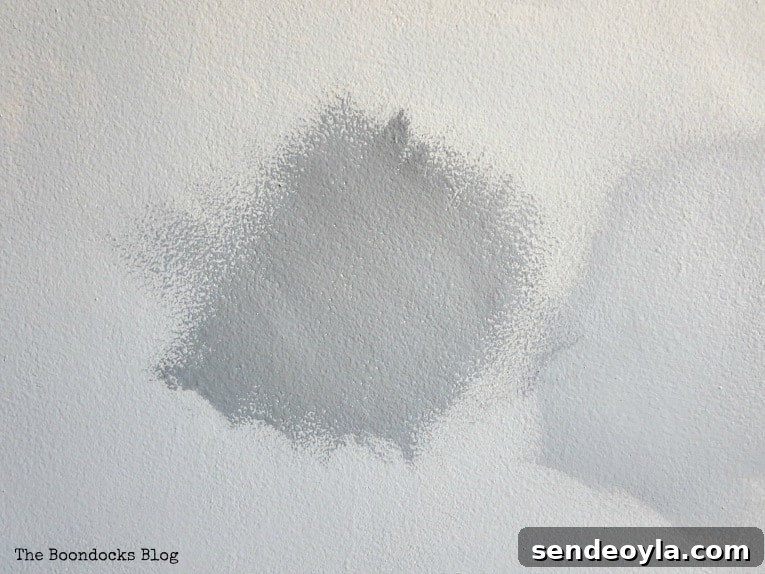 How to Paint a Cloud Accent Wall: DIY Step-by-Step Guide 8 Swatching a dark shade of paint.