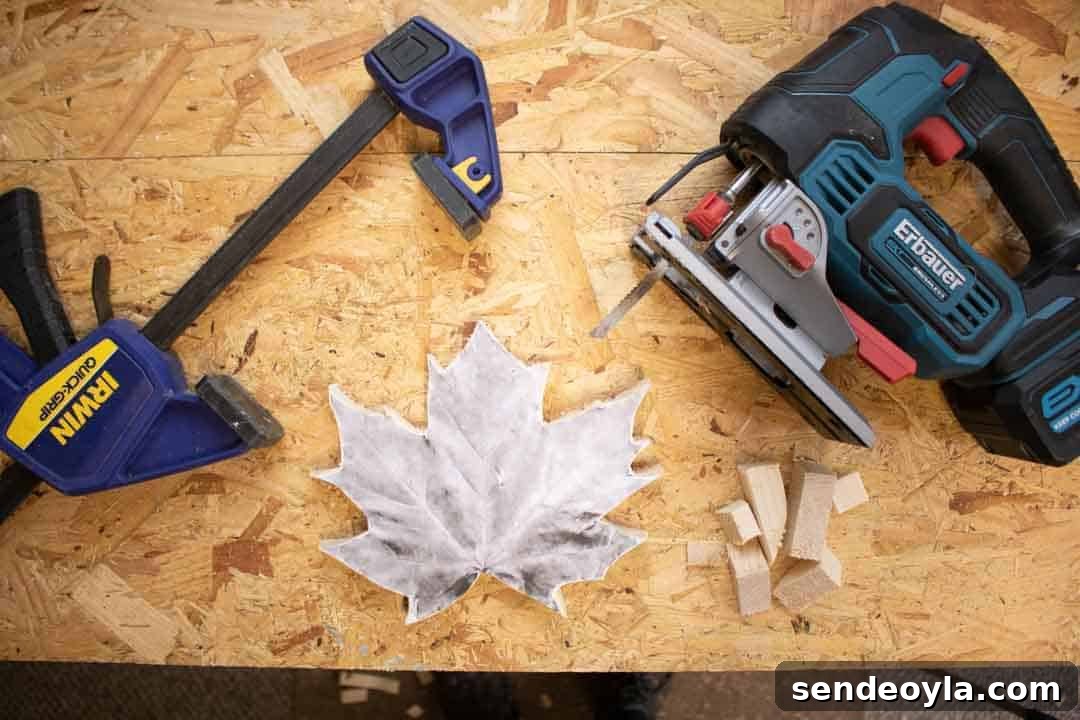 Build Your Own Wooden Maple Leaf Trivet 14 jigsawing maple teplate
