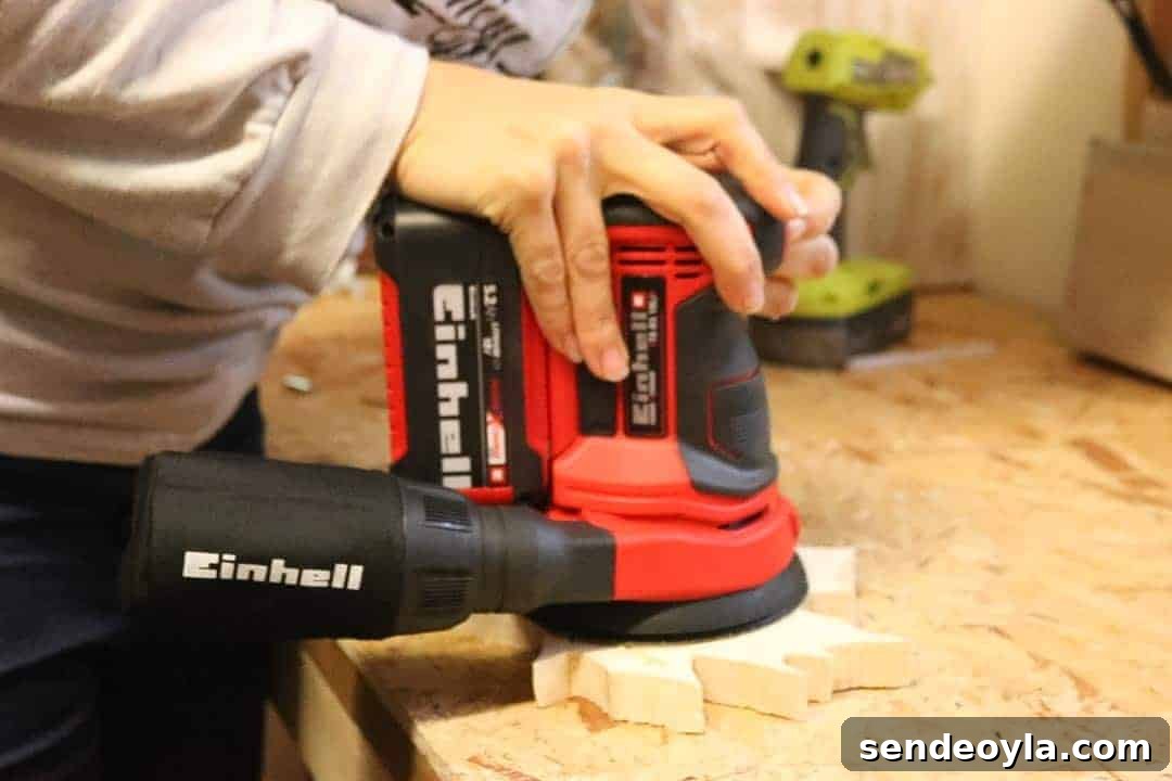 Build Your Own Wooden Maple Leaf Trivet 20 einhell sander on maple leaf cut out