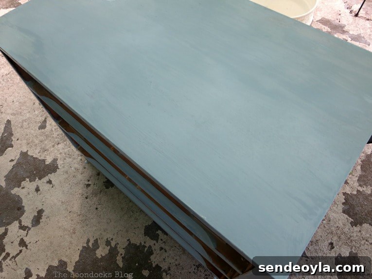 How to Pair Mid-Century Modern Furniture for a Cohesive Look 9 MCM dresser painted slate, How to Pair MCM Furniture to Get One Unified Look www.theboondocksblog.com