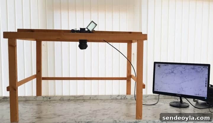 DIY Food Photography and Video: Essential Gear and Tips 16 Canon 750D hooked up to external monitor with an HDMI cable