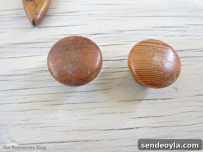 Coastal Wall Art Made from Repurposed Beach Finds 7 Decorative knobs salvaged from an old dresser