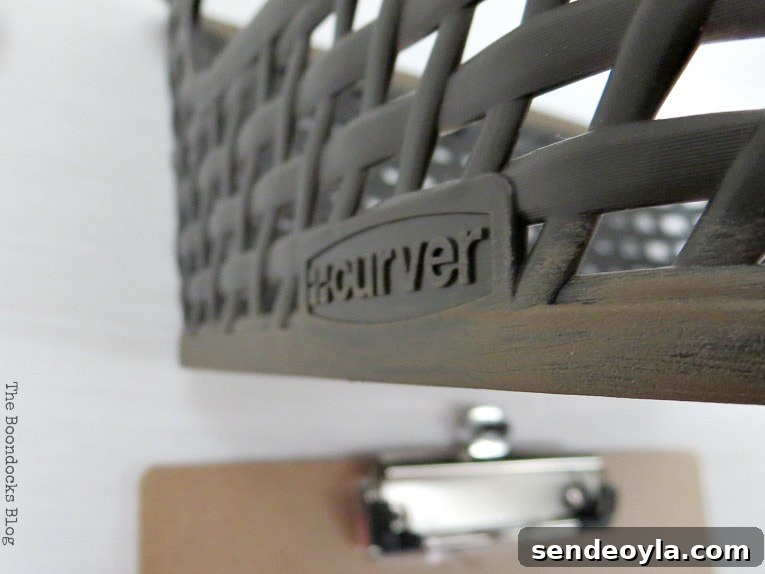 Close up of painted basket details.